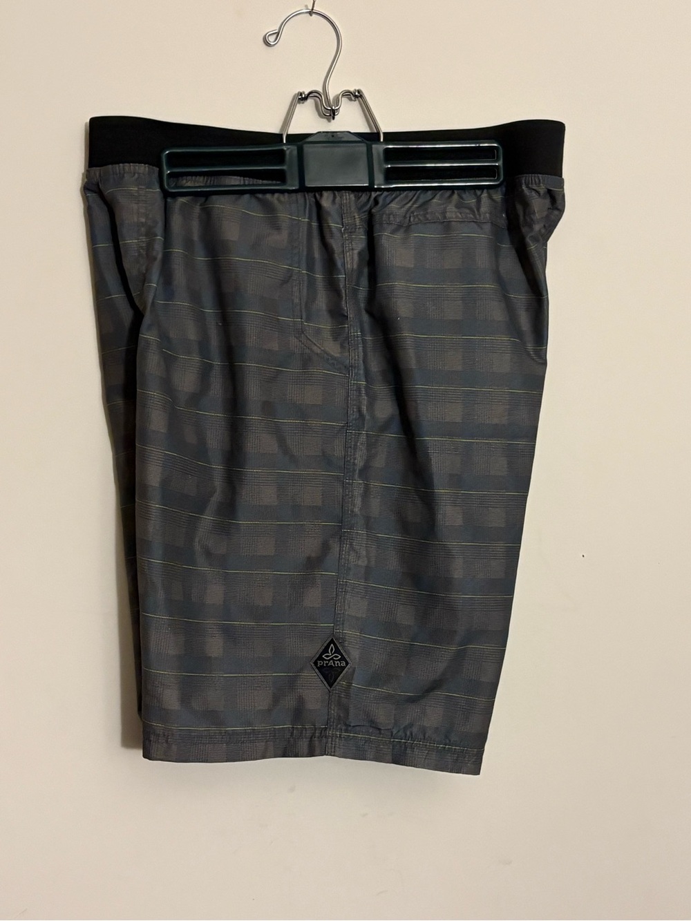 Prana Men's Dark Gray Patterned Swim Board Shorts